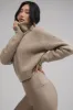 Courchevel Cashmere Full Zip Jacket - Flax Heather sold by Alo Yoga