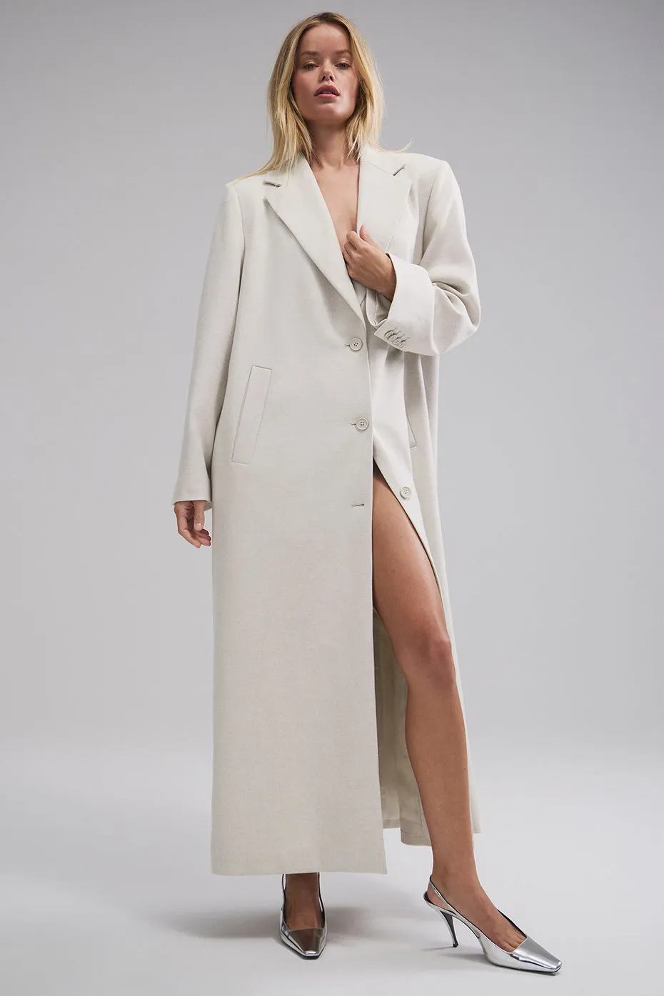 Courchevel Soiree Wool Coat - White Oak sold by Alo Yoga product image thumbnail 3
