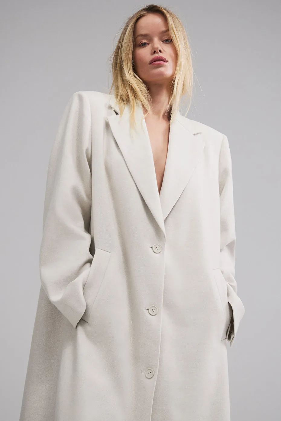 Courchevel Soiree Wool Coat - White Oak sold by Alo Yoga product image thumbnail 4