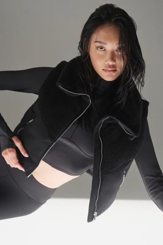 Snowfall Micro Puffer Vest - Black sold by Alo Yoga