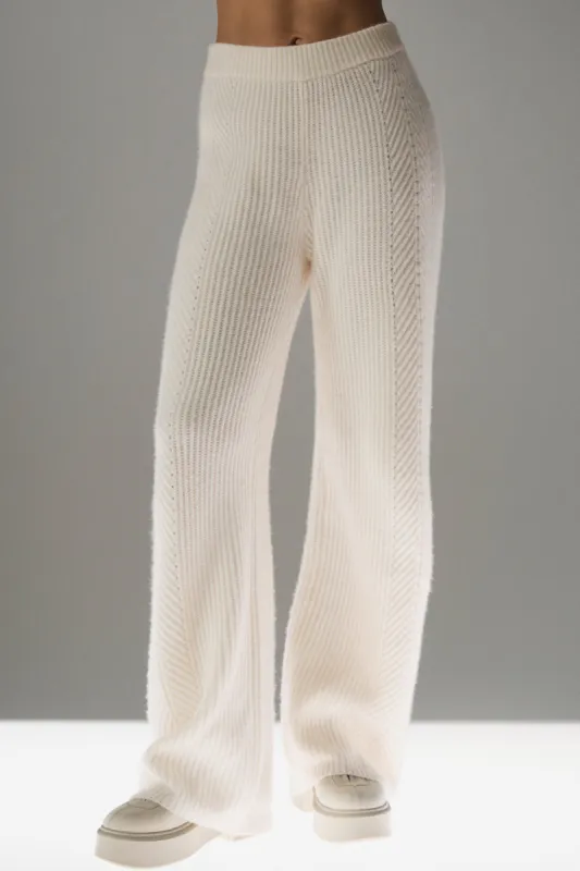 Winter Magic Cashmere Wide Leg Pant - Ivory sold by Alo Yoga
