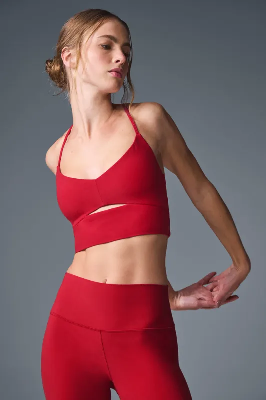 Alosoft Highlight Bra - Bold Red made by Alo Yoga