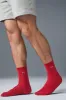 Unisex Half-Crew Understated Sock - Bold Red sold by Alo Yoga