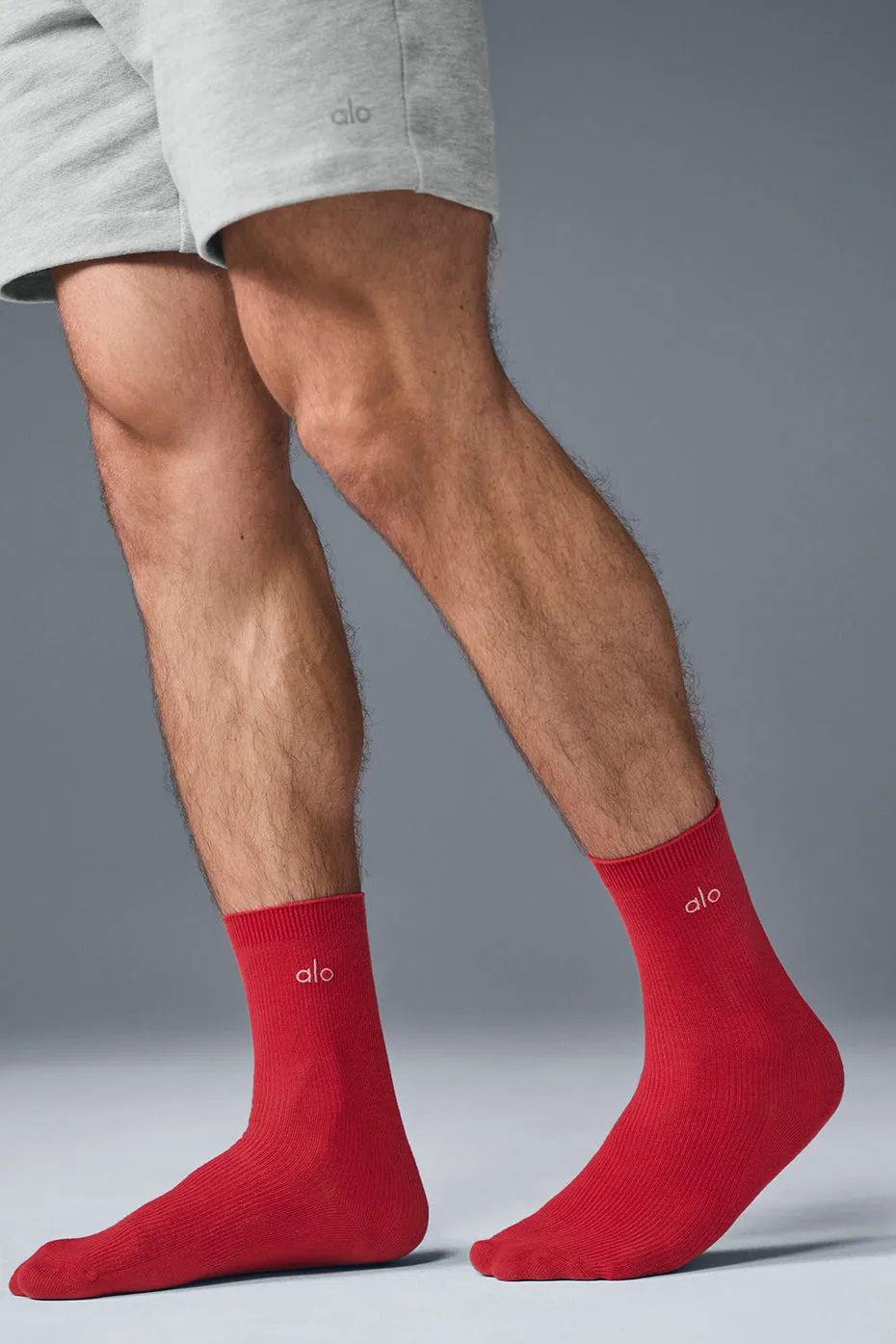Unisex Half-Crew Understated Sock - Bold Red sold by Alo Yoga product image thumbnail 3