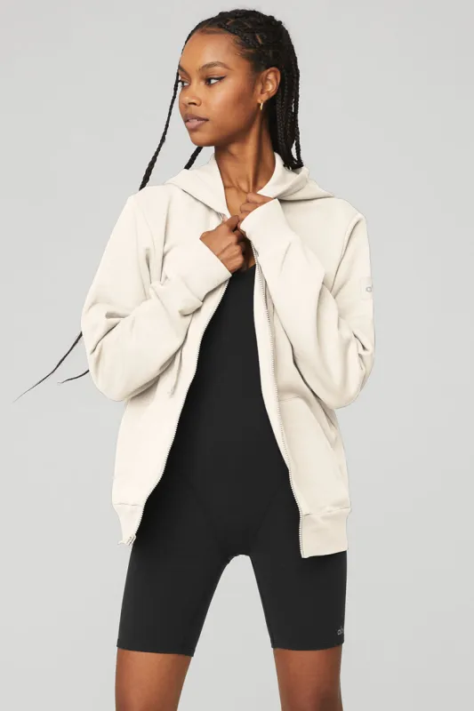 Everyday Full Zip Hoodie - Ivory sold by Alo Yoga