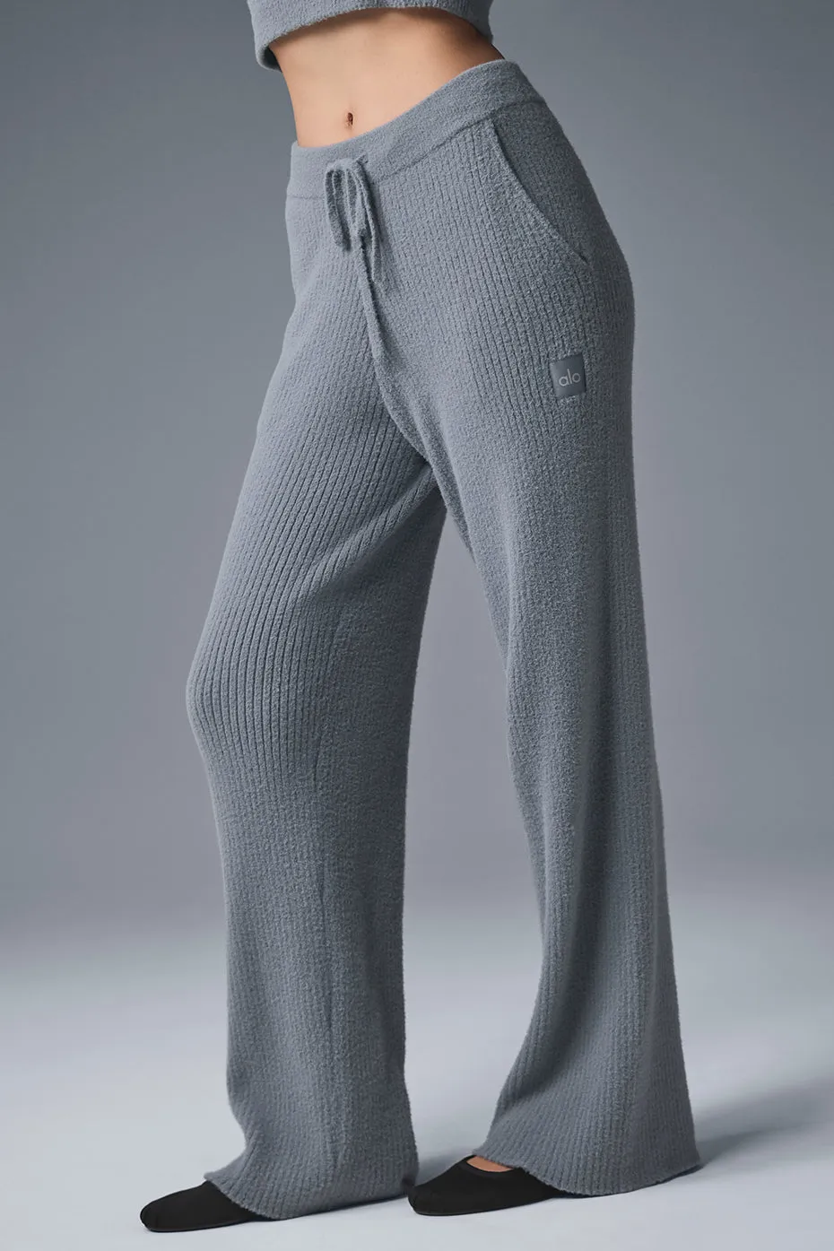 Snuggle Up Sweater High-Waist Wide Leg Pant - Steel Grey sold by Alo Yoga product image thumbnail 4