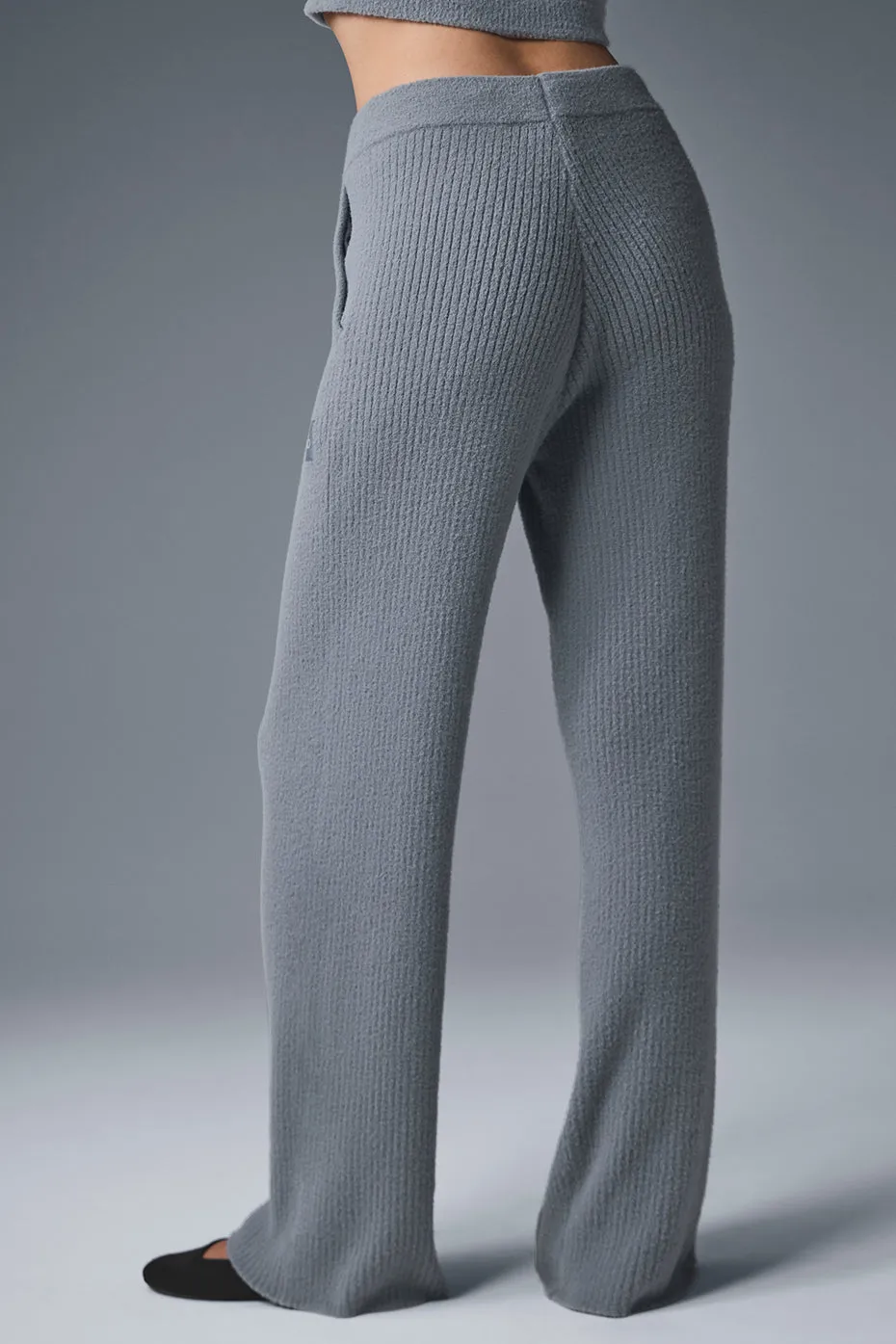 Snuggle Up Sweater High-Waist Wide Leg Pant - Steel Grey sold by Alo Yoga product image thumbnail 3
