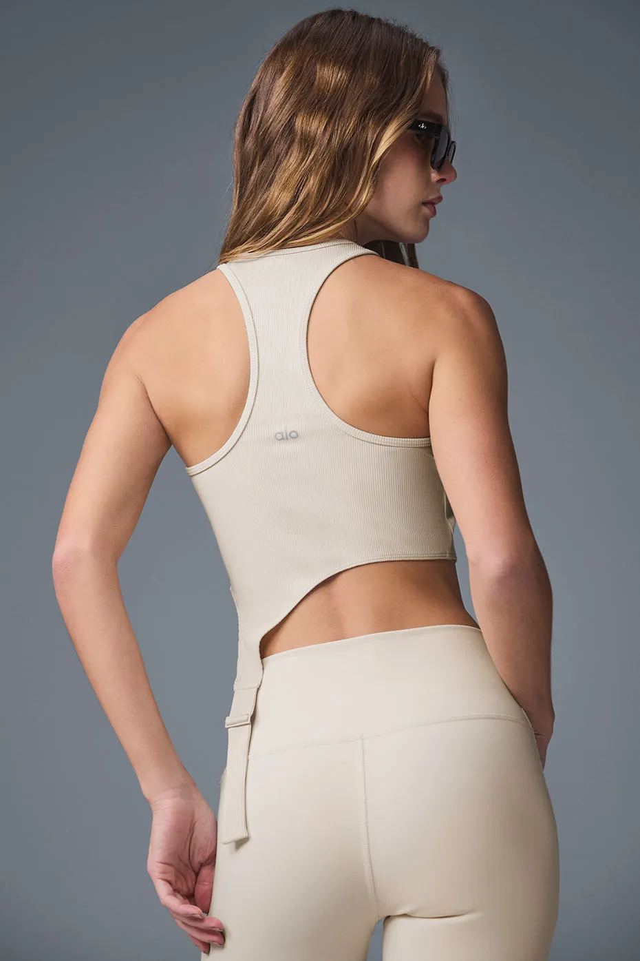 Alosoft Ribbed Revelation Tank - Oat Milk sold by Alo Yoga product image thumbnail 2