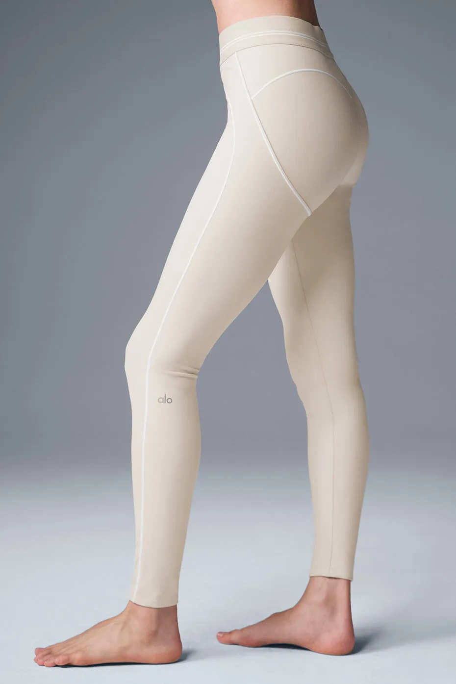Airbrush High-Waist Heart Throb Legging - Oat Milk/White sold by Alo Yoga product image thumbnail 4