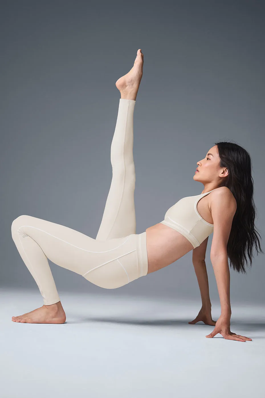 Airbrush High-Waist Heart Throb Legging - Oat Milk/White sold by Alo Yoga product image thumbnail 5