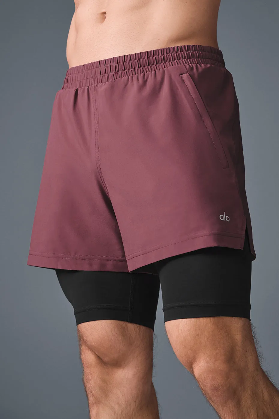 5" Revival 2-in-1 Short - Burgundy Truffle/Black sold by Alo Yoga product image thumbnail 4