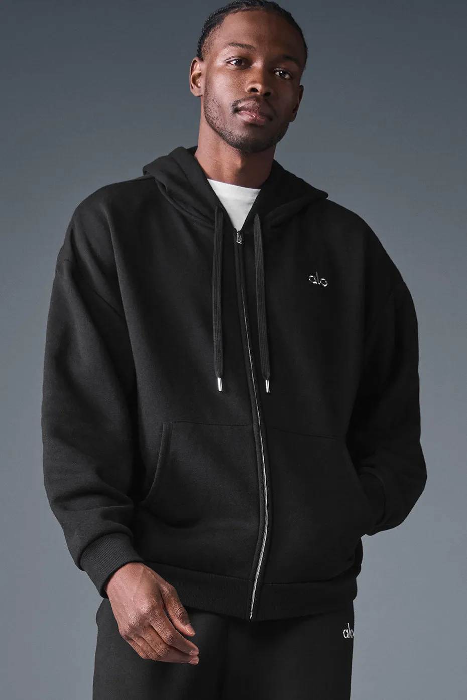 Accolade Full Zip Hoodie - Black sold by Alo Yoga