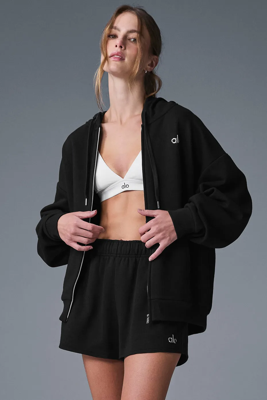 Accolade Full Zip Hoodie - Black sold by Alo Yoga product image thumbnail 3
