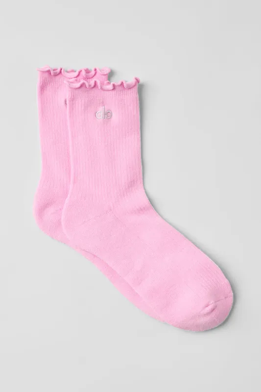 Women's Lettuce Edge Sock - Sweet Pink sold by Alo Yoga