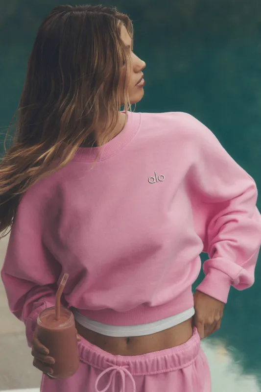 Cropped Accolade Crewneck - Sweet Pink sold by Alo Yoga