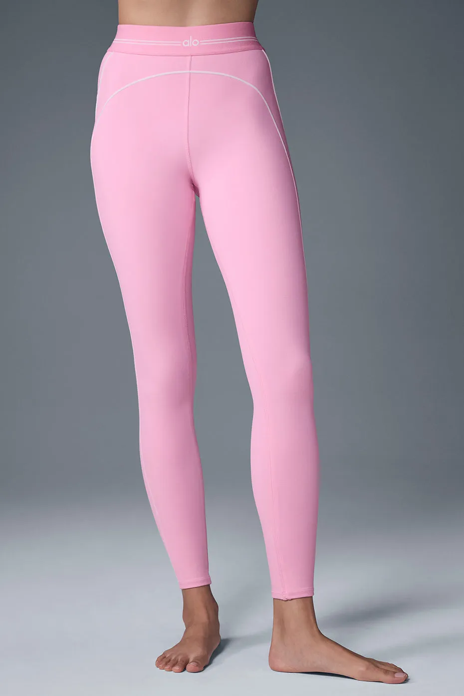 Airbrush High-Waist Heart Throb Legging - Sweet Pink/White sold by Alo Yoga product image thumbnail 2