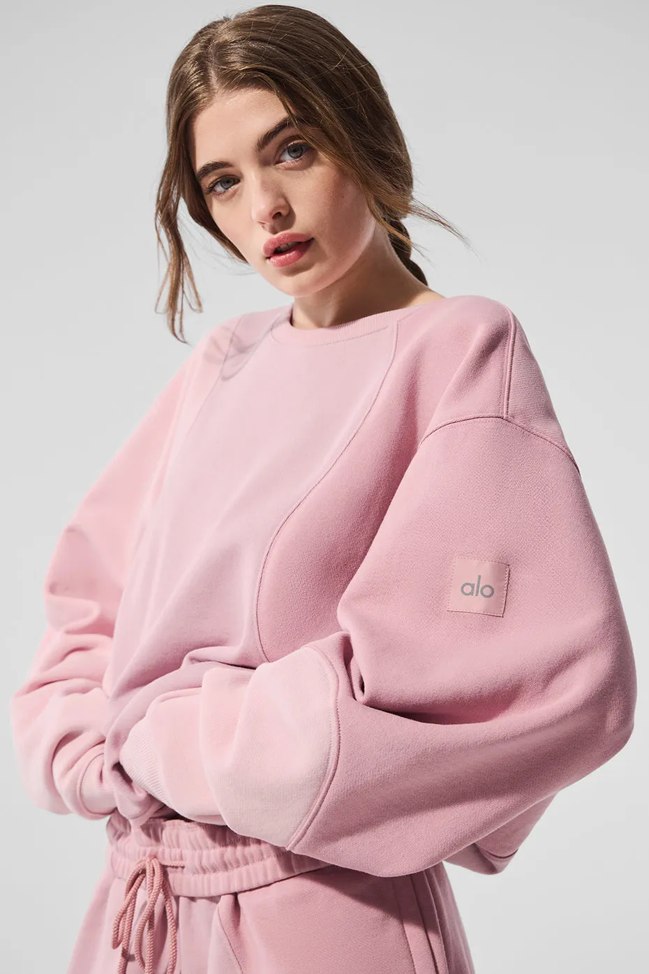 Make Waves Crew Neck Pullover - Sunset Pink Tonal sold by Alo Yoga product image thumbnail 3