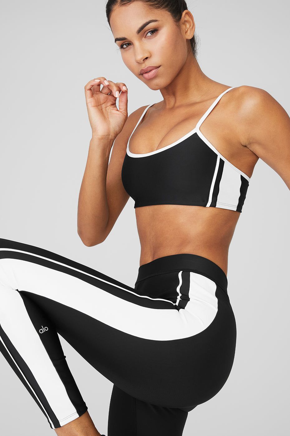 Airlift Car Club Bra - Black/White sold by Alo Yoga product image thumbnail 5