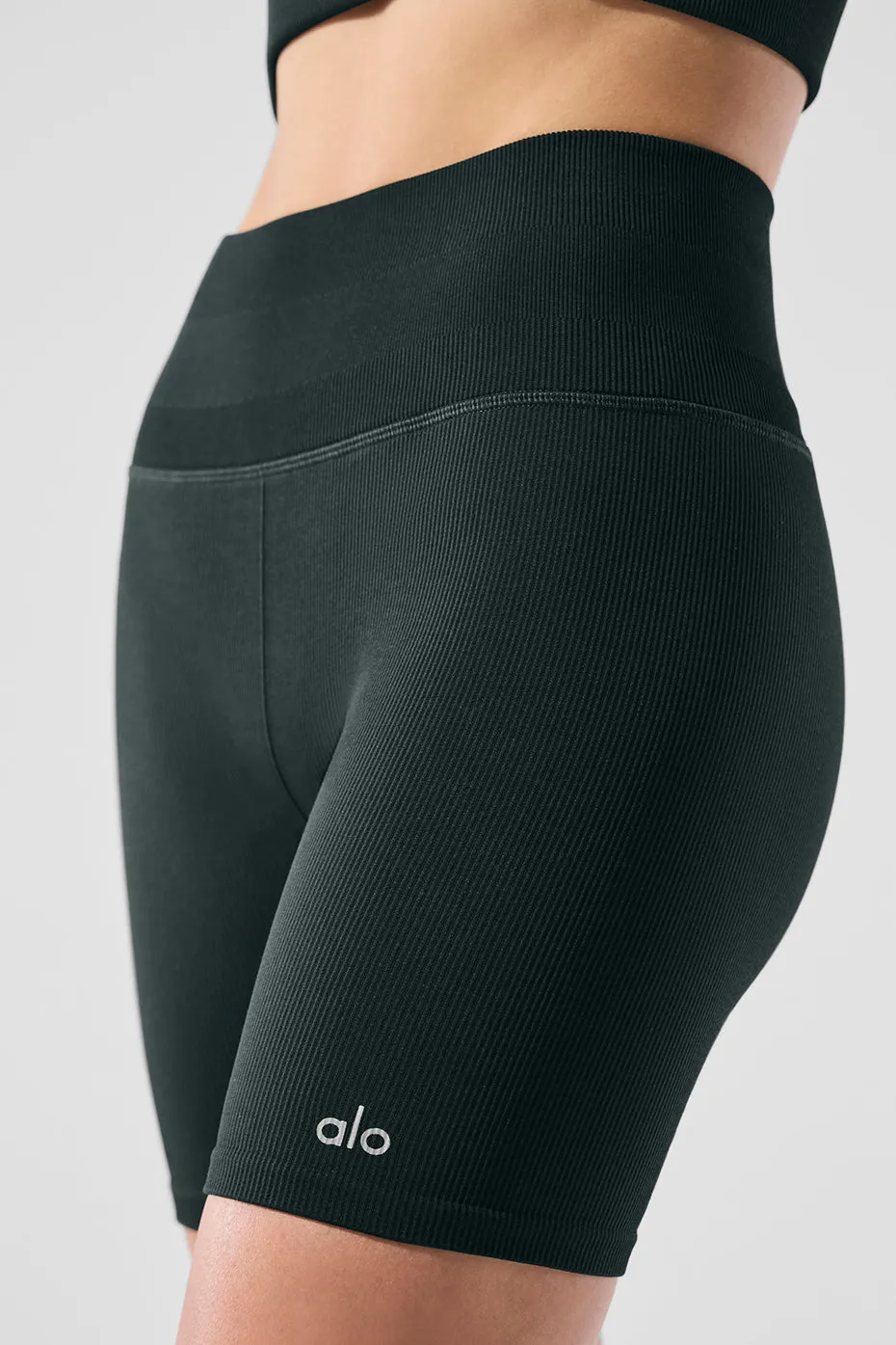 5" Seamless Ribbed Favorite Short - Charcoal Green sold by Alo Yoga product image thumbnail 3