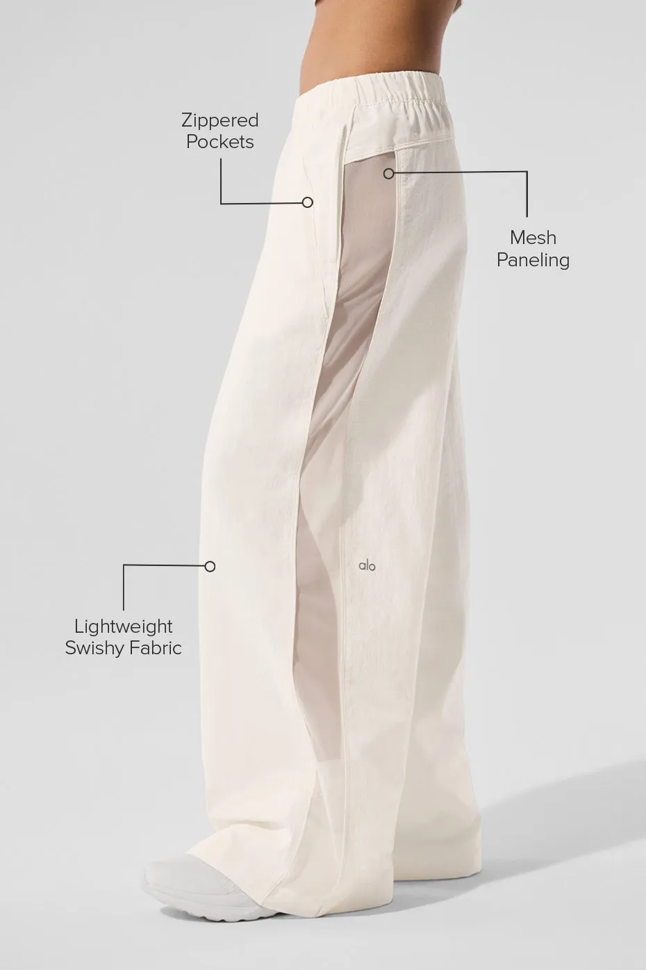 High-Waist Origin Wide Leg Track Pant - Ivory sold by Alo Yoga product image thumbnail 2
