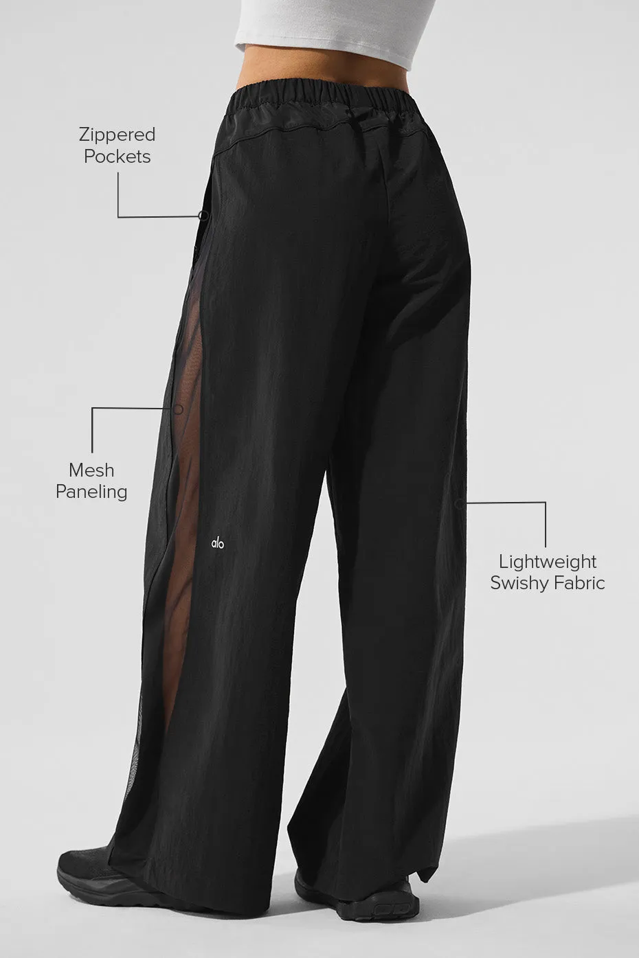 High-Waist Origin Wide Leg Track Pant - Black sold by Alo Yoga product image thumbnail 2