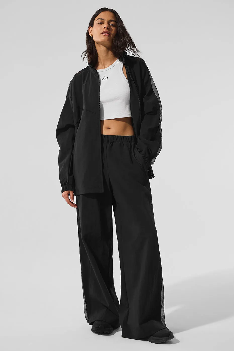 High-Waist Origin Wide Leg Track Pant - Black sold by Alo Yoga product image thumbnail 4