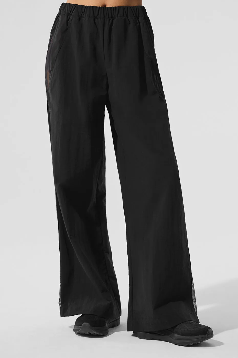 High-Waist Origin Wide Leg Track Pant - Black sold by Alo Yoga