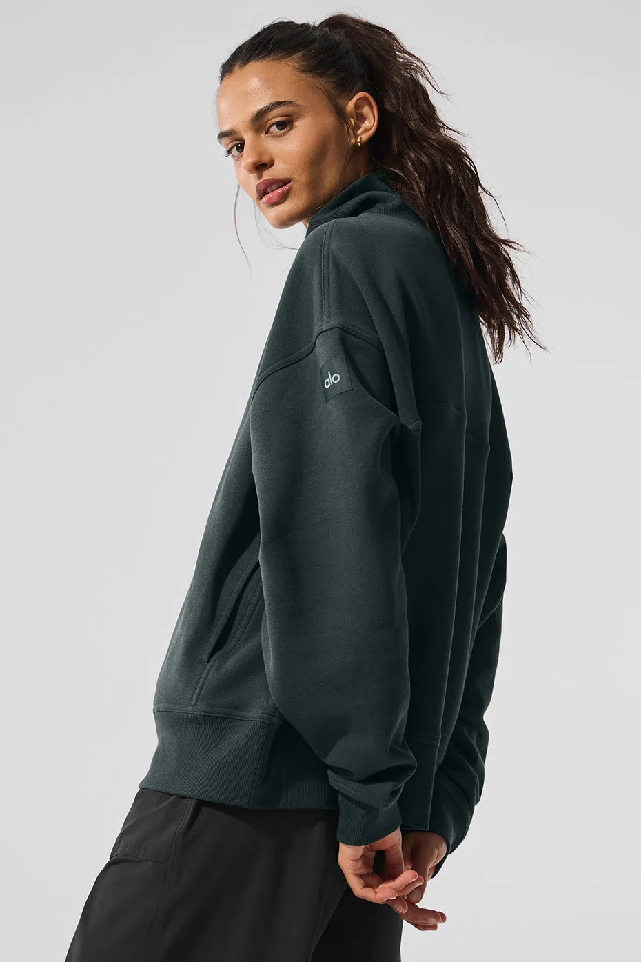 Hazy Mock Neck Pullover - Charcoal Green sold by Alo Yoga product image thumbnail 4