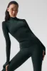 Airlift Winter Warm 1/4 Zip Long Sleeve - Charcoal Green sold by Alo Yoga