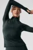 Airlift Winter Warm 1/4 Zip Long Sleeve - Charcoal Green sold by Alo Yoga