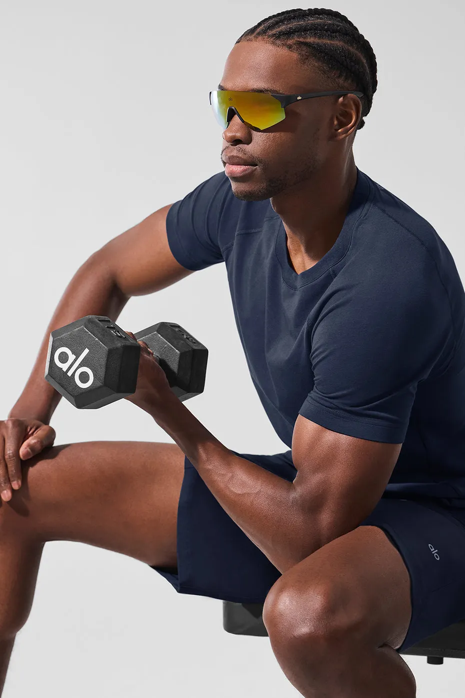 Alo Vapor Crewneck Short Sleeve - Navy sold by Alo Yoga product image thumbnail 4