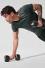 Conquer Reform Crewneck Short Sleeve - Charcoal Green Heather sold by Alo Yoga