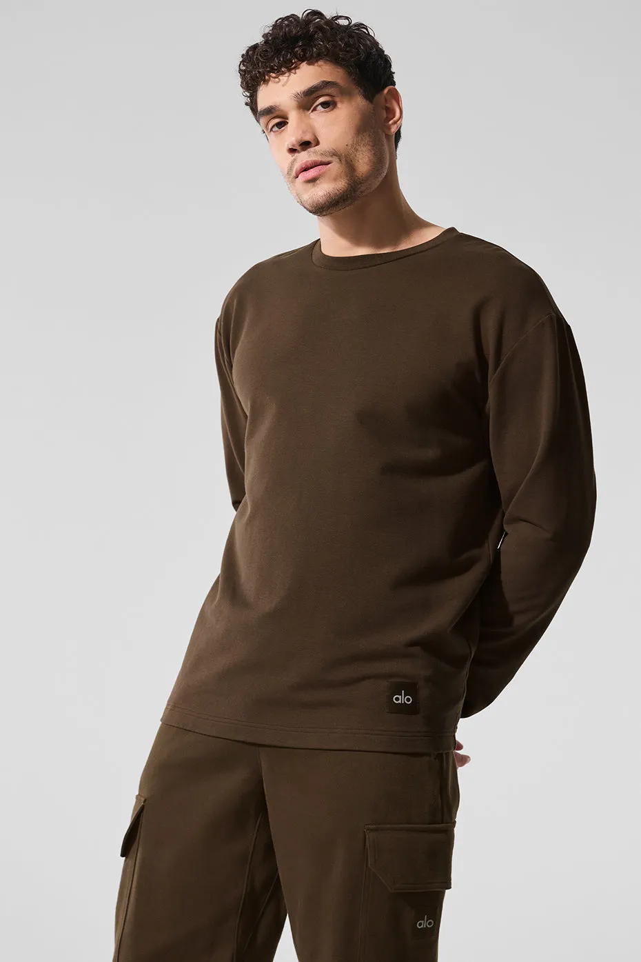 Double Take Long Sleeve Crew - Espresso sold by Alo Yoga product image thumbnail 3