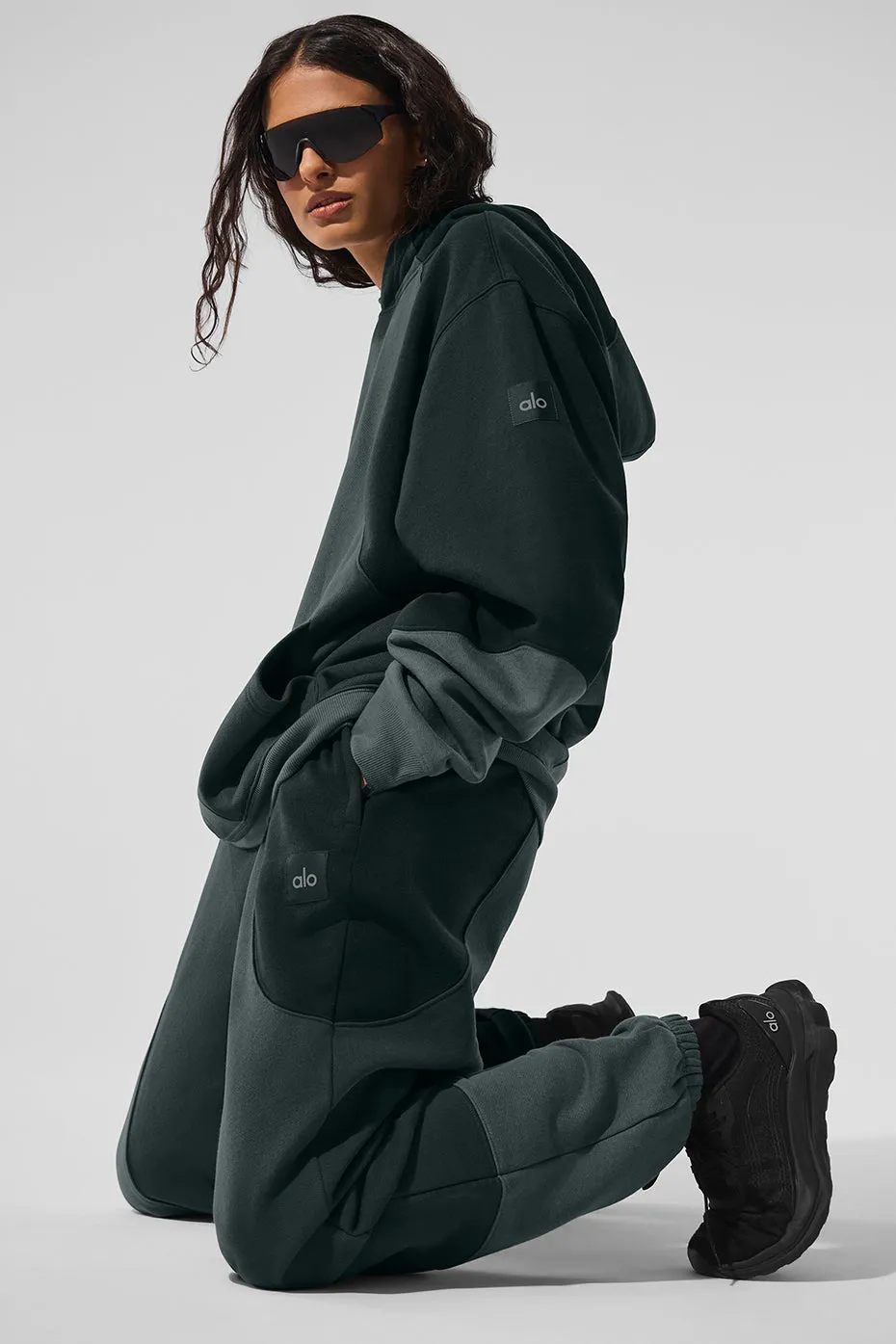 Make Waves Hoodie - Charcoal Green Tonal sold by Alo Yoga product image thumbnail 4