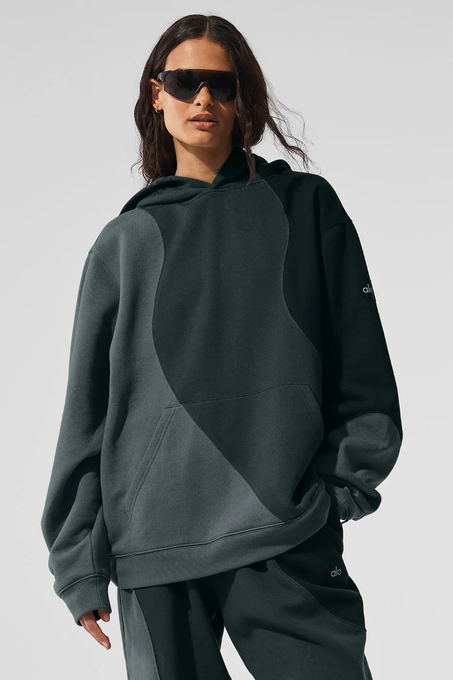 Make Waves Hoodie - Charcoal Green Tonal sold by Alo Yoga