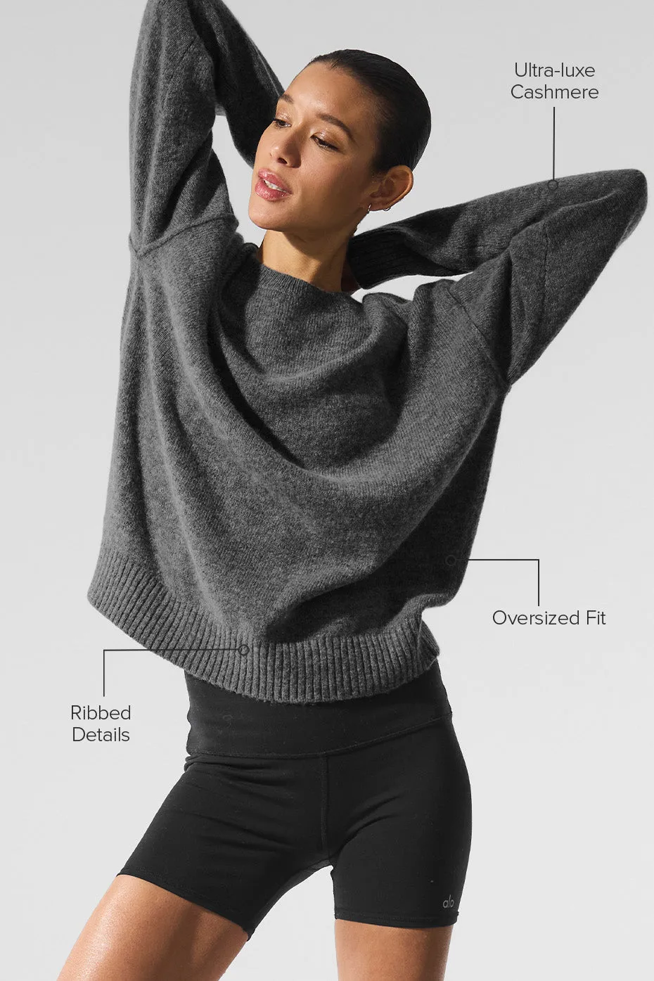 New Class Cashmere Crewneck Sweater - Platinum Grey sold by Alo Yoga product image thumbnail 2