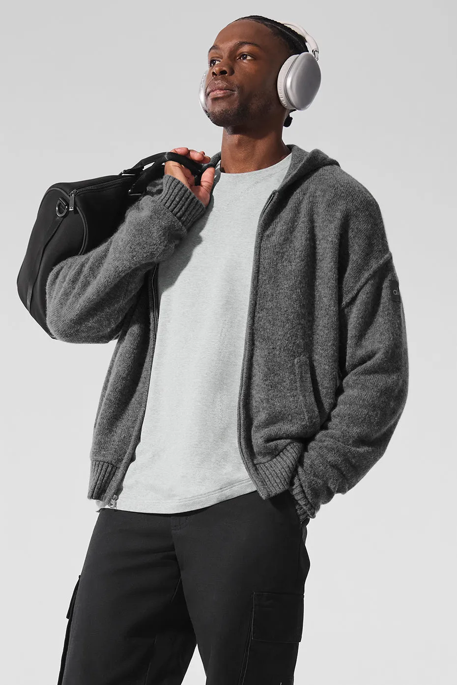 New Class Cashmere Full Zip Hoodie - Platinum Grey sold by Alo Yoga product image thumbnail 3