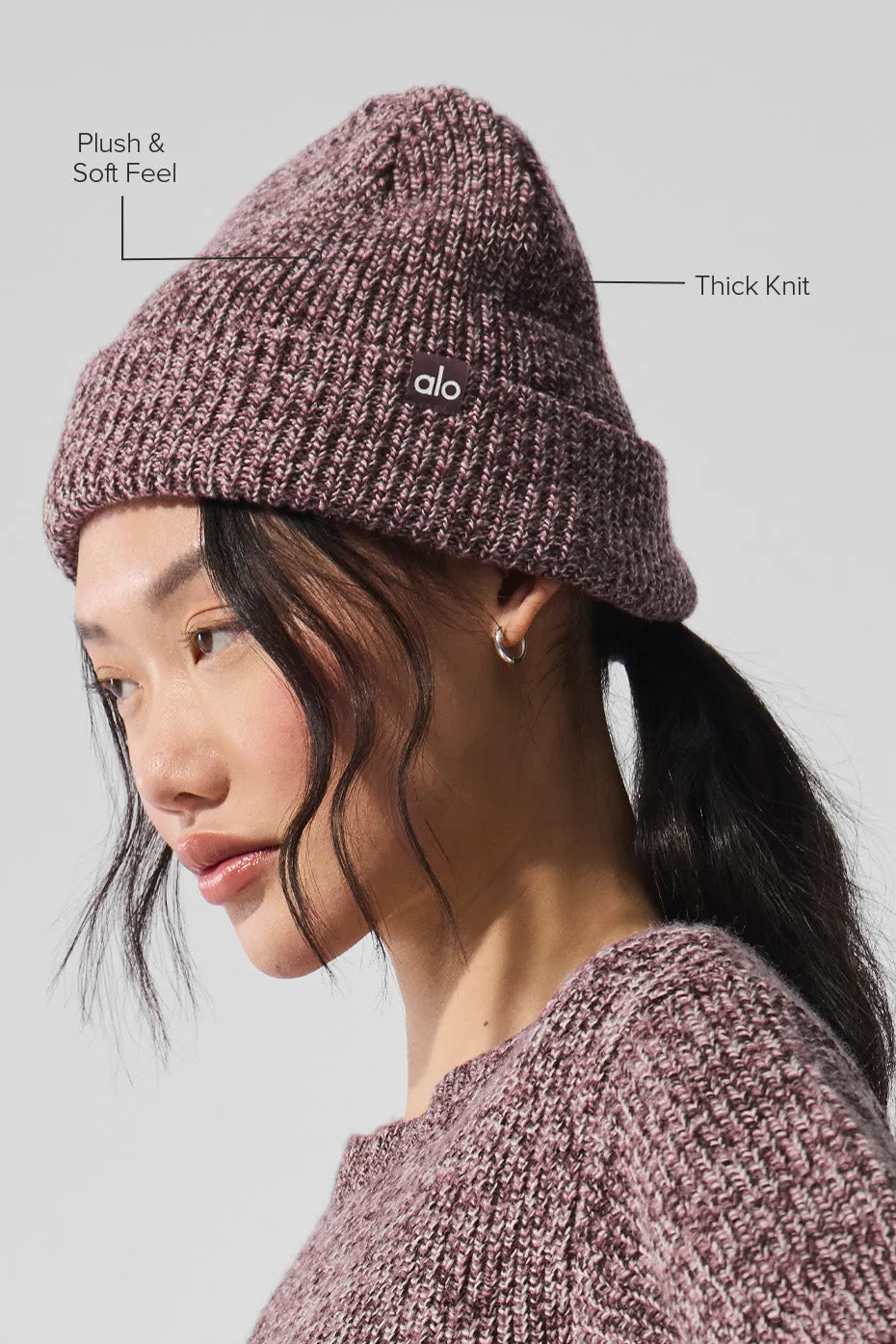 Marl Beanie - Mushroom Marl sold by Alo Yoga product image thumbnail 2