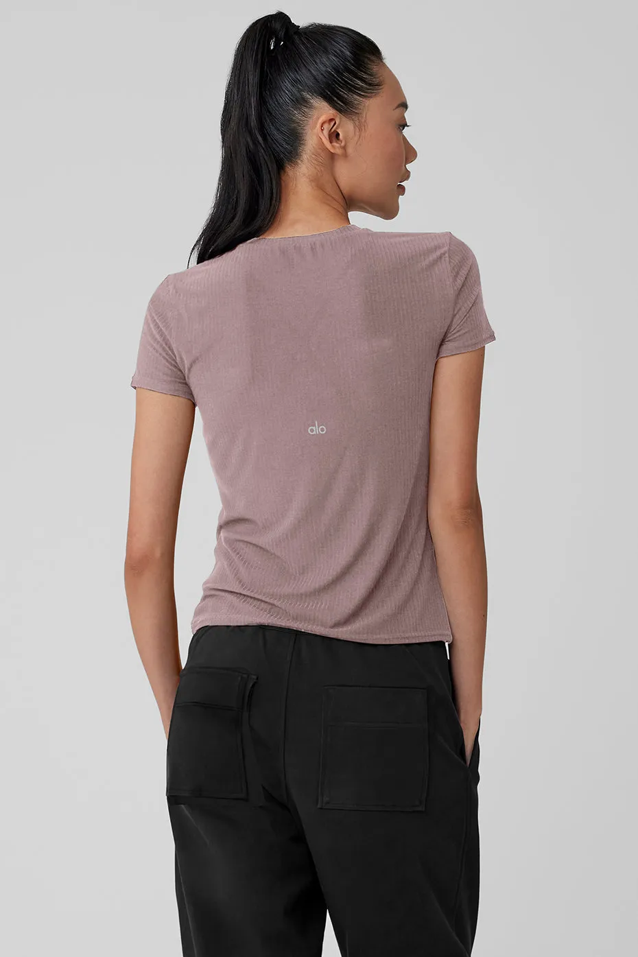 Ribbed Sea Coast Tee - Mushroom Heather sold by Alo Yoga product image thumbnail 2