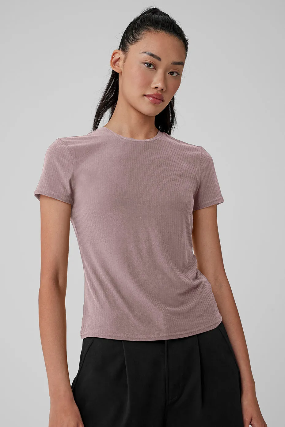 Ribbed Sea Coast Tee - Mushroom Heather sold by Alo Yoga product image thumbnail 3