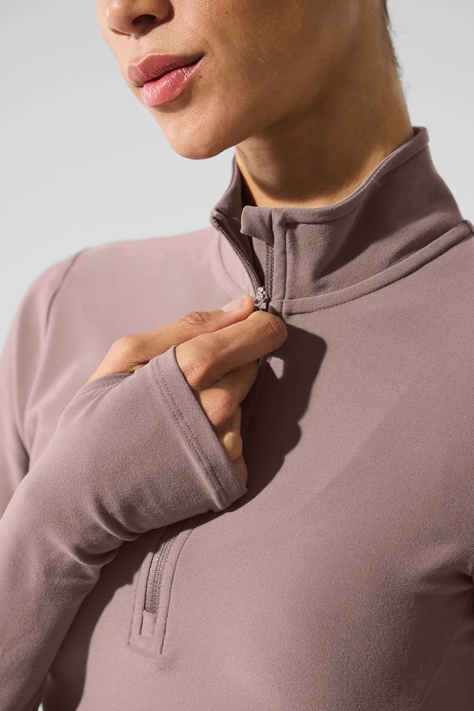 Alosoft 1/2 Zip Rapid Pullover - Mushroom sold by Alo Yoga product image thumbnail 5