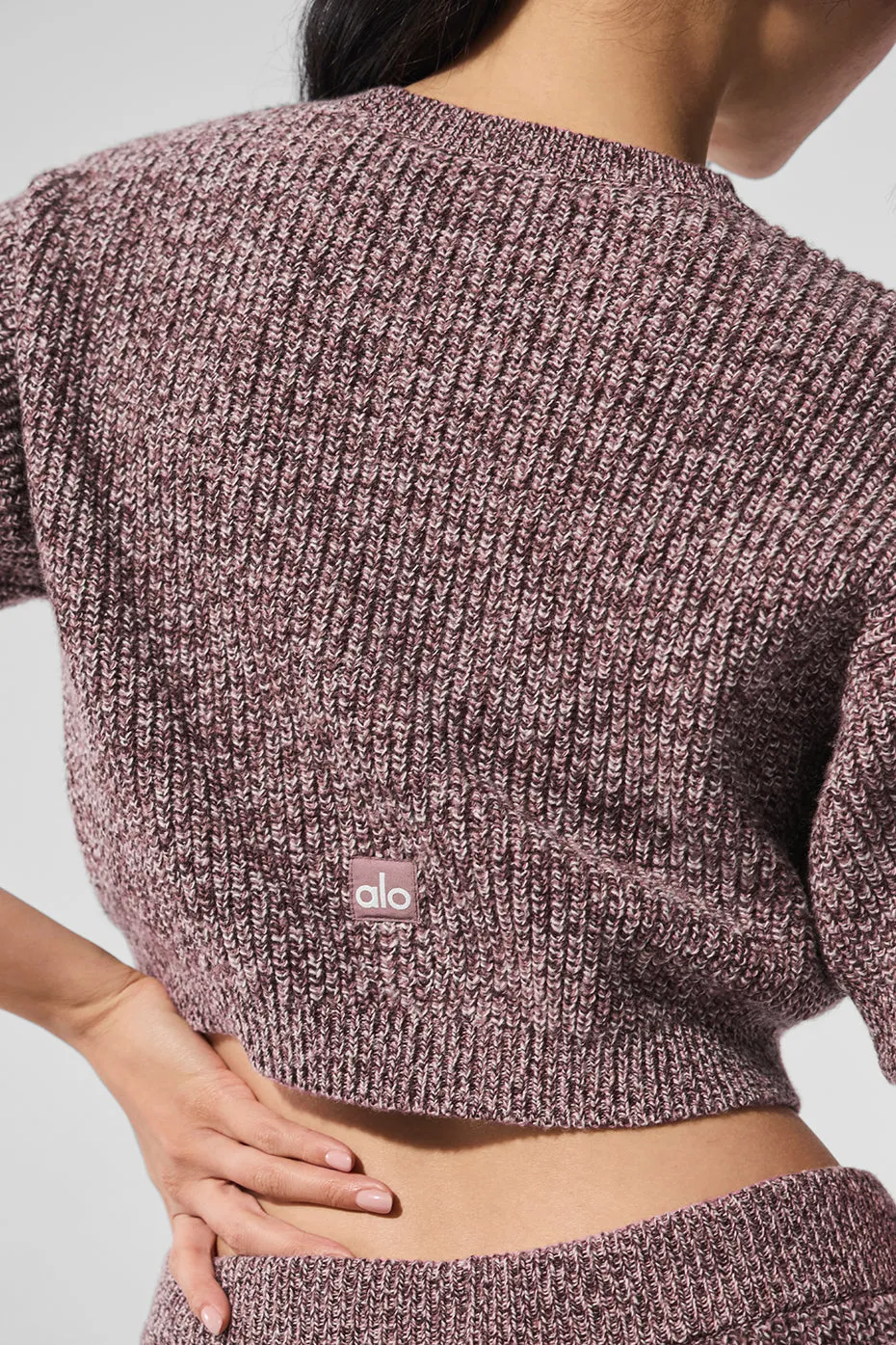 Marl Sweater Short Sleeve - Mushroom Marl sold by Alo Yoga product image thumbnail 3