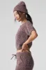 Marl Sweater Short Sleeve - Mushroom Marl sold by Alo Yoga