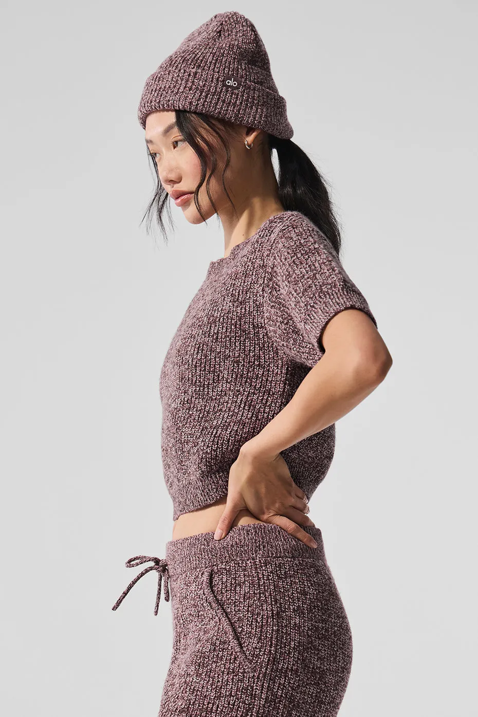 Marl Sweater Short Sleeve - Mushroom Marl sold by Alo Yoga product image thumbnail 4