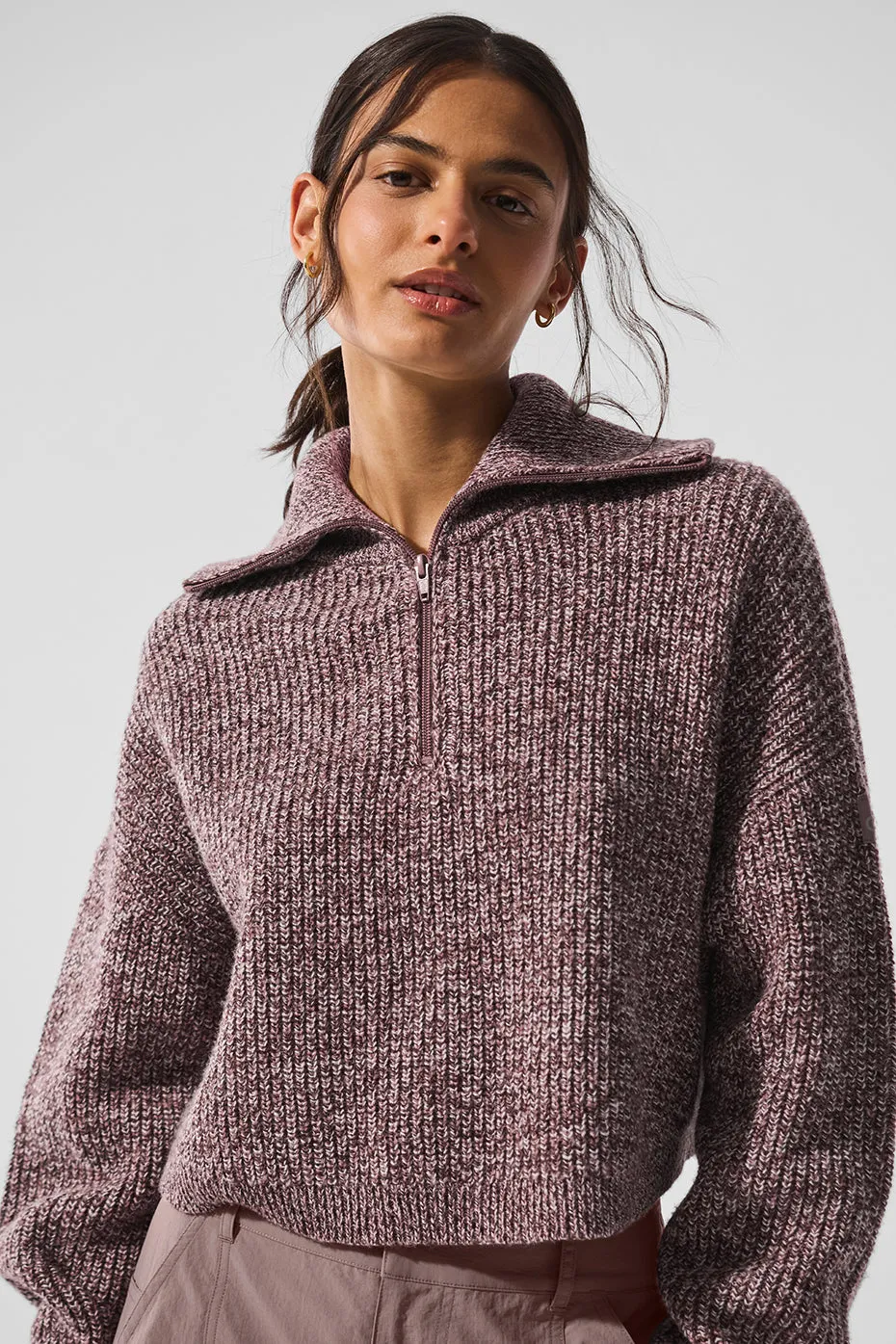 Marl Sweater 1/4 Zip Pullover - Mushroom Marl sold by Alo Yoga product image thumbnail 4
