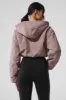 Cropped Mountain Peak Full-Zip Hoodie - Mushroom sold by Alo Yoga