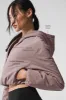 Cropped Mountain Peak Full-Zip Hoodie - Mushroom sold by Alo Yoga