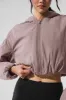 Cropped Mountain Peak Full-Zip Hoodie - Mushroom sold by Alo Yoga