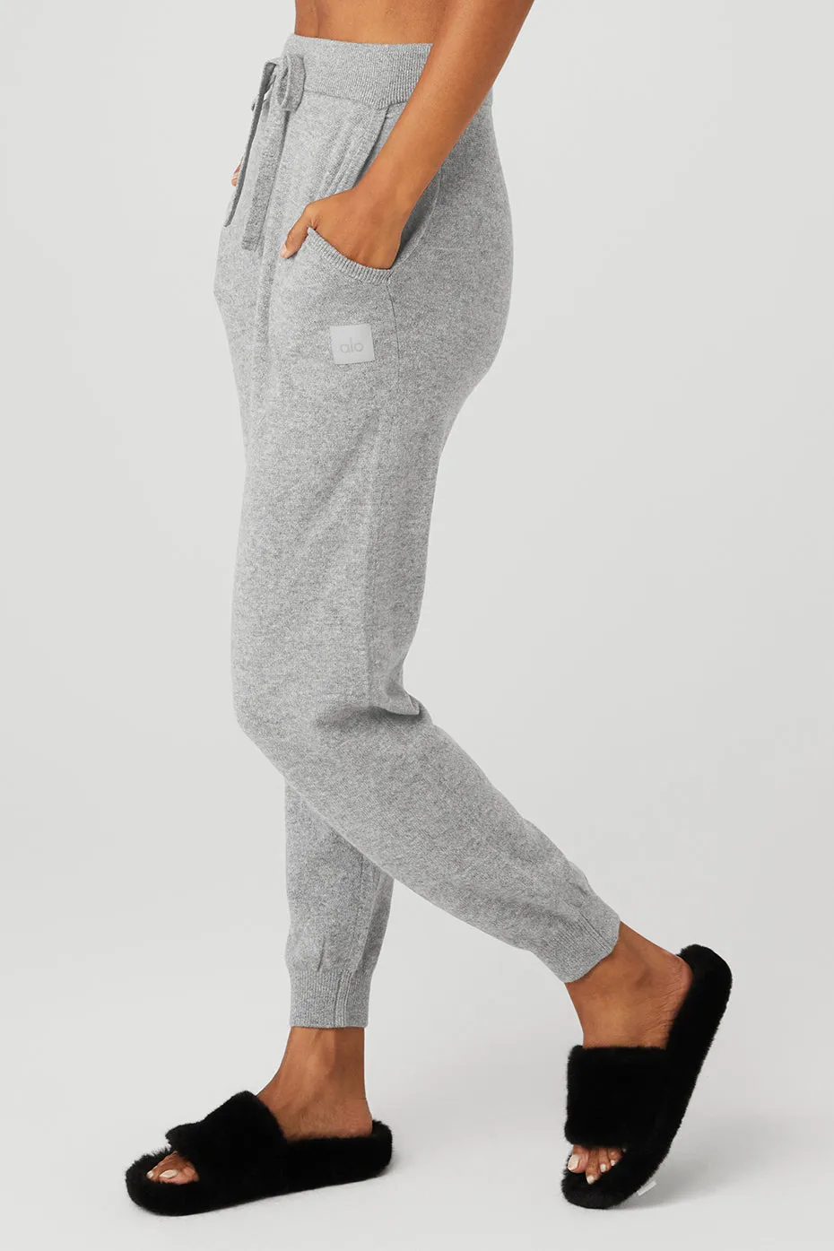 High-Waist Cashmere Jet Set Pant - Dove Grey Heather sold by Alo Yoga product image thumbnail 2