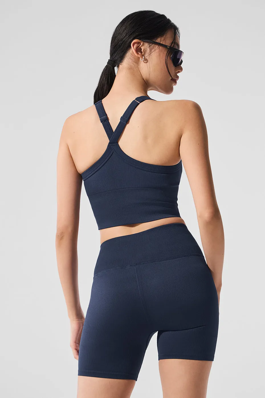 Seamless Ribbed Favorite Bra Tank - Navy sold by Alo Yoga product image thumbnail 3